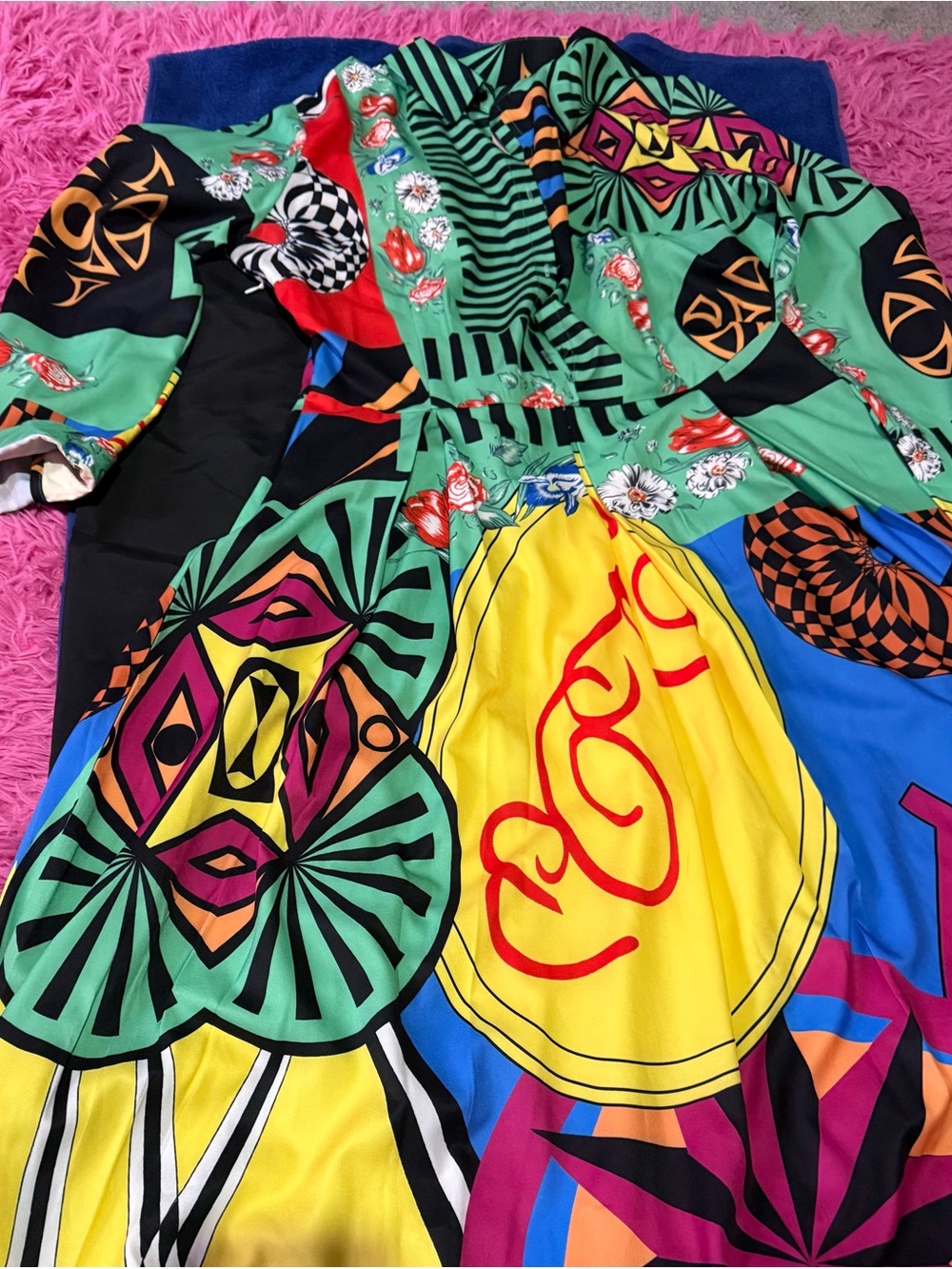 Kids Multicolor Carnival Print Costume Dress
